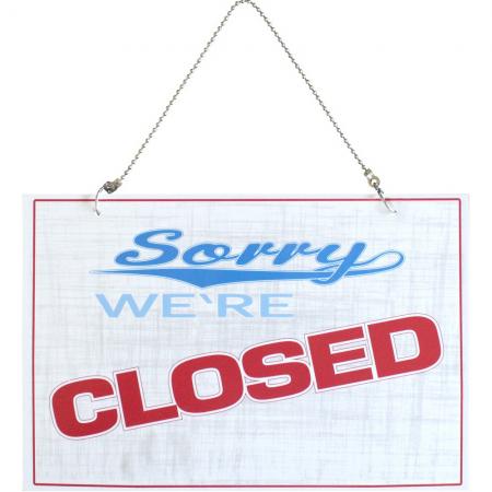 Hinweisschild incl. Kette - CLOSED - OPEN - Gr. ca. 30 x 20 cm - 309607