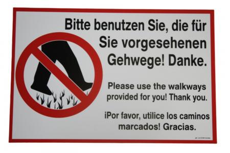 Schild - Bitte benutzen Sie, die für Sie vorgesehenen Gehwege! Danke - 309626 - Gr. 29,5 x 19,5 cm