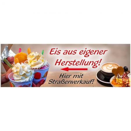 Banner Spannband Werbebanner Gr. 3 x 1m - Eis aus eigener Herstellung - 309978/1