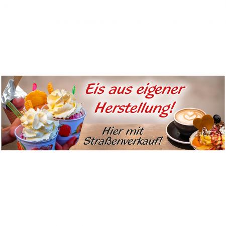 Banner Spannband Werbebanner Gr. 3 x 1m - Eis aus eigener Herstellung - 309978/1
