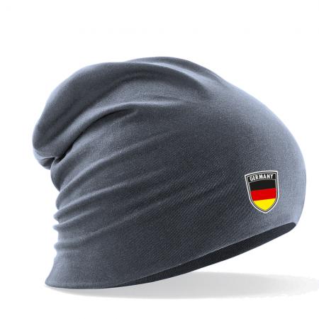 Longbeanie Slouch-Beanie Sommerbeanie mit Textildruck Wappen - GERMANY - SB55043