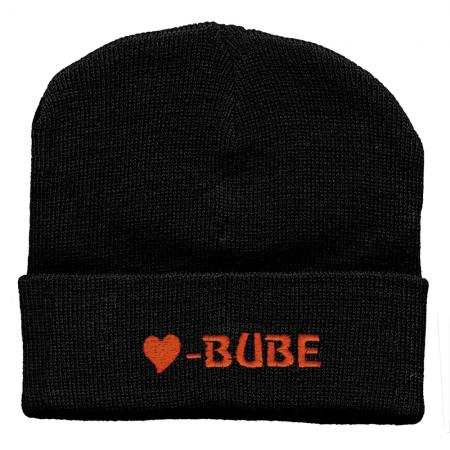 Hip-Hop Mütze mit Einstickung - Herzbube - 31531 schwarz