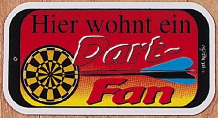 Türschild - Hier wohnt ein Dart Fan - 308117