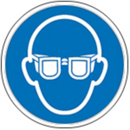 Schild Gebotszeichen nach ISO 7010 - Augenschutz benutzen - 320064 rund Gr. ca. 20cm