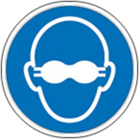 Schild Gebotszeichen nach ISO 7010 - lichtundurchlässigen Augenschutz nutzen - 320067 rund Gr. ca. 20cm