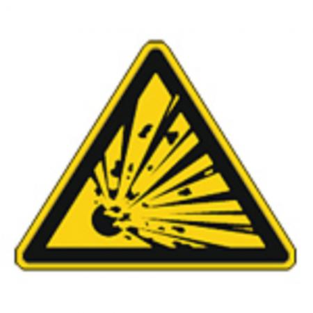 Schild Warnzeichen nach ISO 7010 - Warnung vor explosionsgefährlichen Stoffen - 320282 Gr. ca. 19 x 16 cm