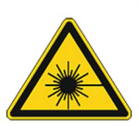 Schild Warnzeichen nach ISO 7010 - Warnung vor Laserstrahlen - 320284 Gr. ca. 19 x 16 cm