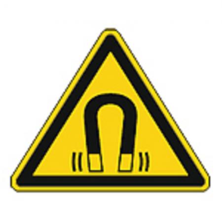 Schild Warnzeichen nach ISO 7010 - Warnung vor magnetischem Feld - 320286 Gr. ca. 19 x 16 cm