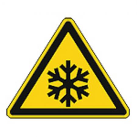 Schild Warnzeichen nach ISO 7010 - Warnung vor niedriger Temperatur/Frost - 320290 Gr. ca. 19 x 16 cm