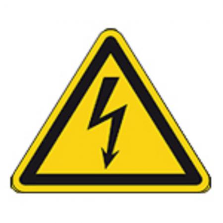 Schild Warnzeichen nach ISO 7010 - Warnung vor elektrischer Spannung - 320292 Gr. ca. 19 x 16 cm