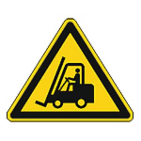 Schild Warnzeichen nach ISO 7010 - Warnung vor Flurförderzeugen - 320294 Gr. ca. 19 x 16 cm