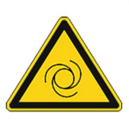 Schild Warnzeichen nach ISO 7010 - Warnung vor automatischem Anlauf - 320299 Gr. ca. 19 x 16 cm