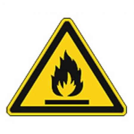 Schild Warnzeichen nach ISO 7010 - Warnung vor feuergefährlichen Stoffen - 320301 Gr. ca. 19 x 16 cm