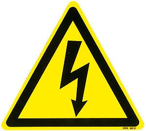 Warnschild - ELEKTRISCHE SPANNUNG - 308810 - chenkellänge 22cm - Kunststoff