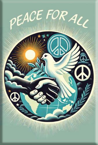 Magnet - Friedenstaube Peace for all - Gr. ca. 8 x 5,5 cm - 36578