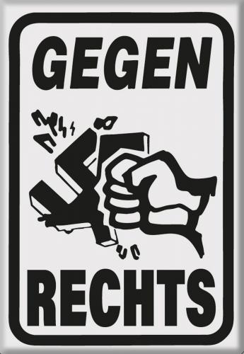 Magnet - GEGEN RECHTS - Gr. ca. 8 x 5,5 cm - 36611