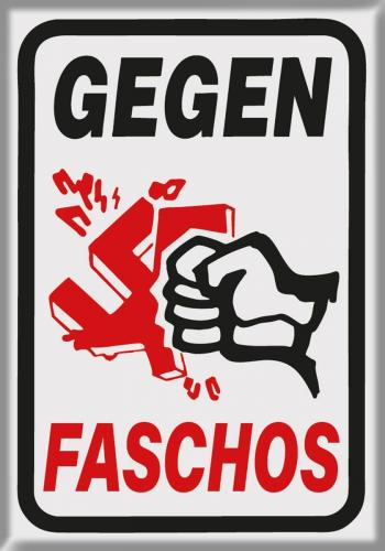 Magnet - Gegen N...s Gegen Faschos - Gr. ca. 8 x 5,5 cm - 36613