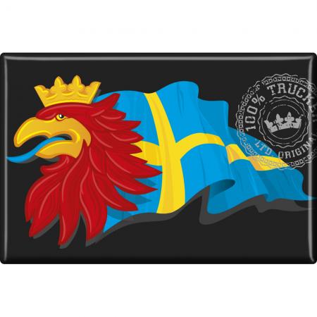 Kühlschrankmagnet -100% Trucker Adler Schweden Fahne - Gr. ca. 8 x 5,5 cm - 38156 - Magnet