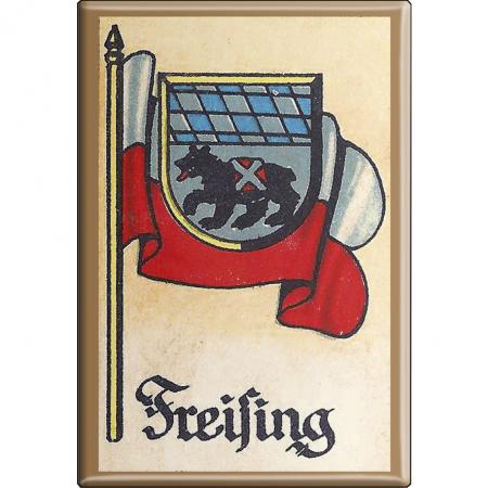 Küchenmagnet - Wappen Freising - Gr. ca. 8 x 5,5 cm - 37521 - Magnet Kühlschrankmagnet