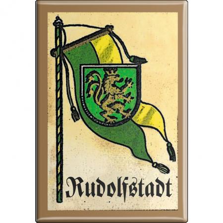 Küchenmagnet - Wappen Rudolfstadt - Gr. ca. 8 x 5,5 cm - 37545 - Magnet Kühlschrankmagnet