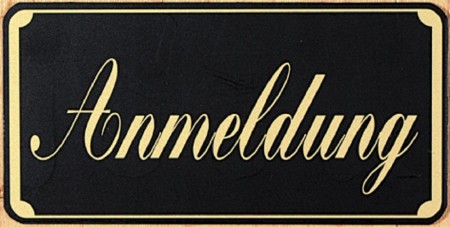 Hinweisschild - ANMELDUNG - Gr. ca. 150 x 75 mm - 308087