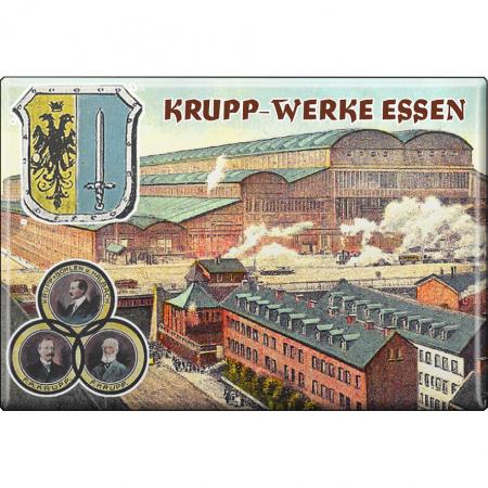 Magnet Nostalgie - KRUPP-WERKE ESSEN - Gr. ca. 8 x 5,5 cm - 38273 - Küchenmagnet