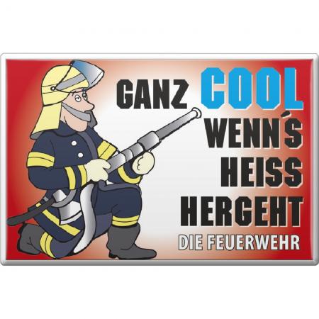 Küchenmagnet -  ...wenns heiss hergeht - Gr. ca. 8 x 5,5 cm - 38381 - Magnet Kühlschrankmagnet
