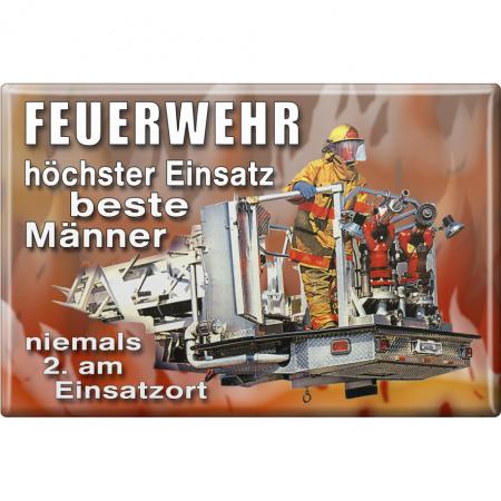 Magnet - Feuerwehr höchster Einsatz beste Männer - Gr. ca. 8 x 5,5 cm - 38384 - Küchenmagnet