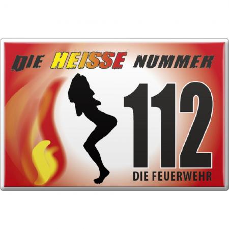 Magnet - Feuerwehr 112 - Gr. ca.8 x 5,5 cm - 38419 - Küchenmagnet