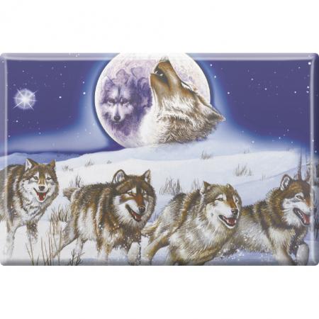 TIERMAGNET - Wölfe Wolfsrudel - Gr. ca. 8 x 5,5 cm - 38433 - Küchenmagnet