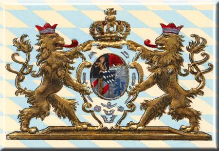 Magnet - Nostalgiemotiv Krone Löwen Bayern - Gr. ca. 8 x 5,5 cm - 38741