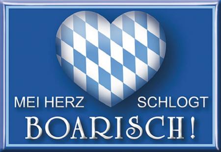 Magnet - MEI HERZ SCHLOGT BOARISCH - Gr. ca. 8 x 5,5 cm - 38755 Küchenmagnet