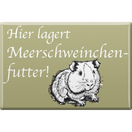 TIERMAGNET - Meerschweinchen - Hier lagert ... - Gr. ca. 8 x 5,5 cm - 38845 - Küchenmagnet