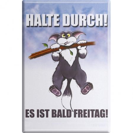 Kühlschrankmagnet - Katze Kätzchen - Halte durch - Gr. ca. 8 x 5,5 cm - 38854 - Magnet Küchenmagnet