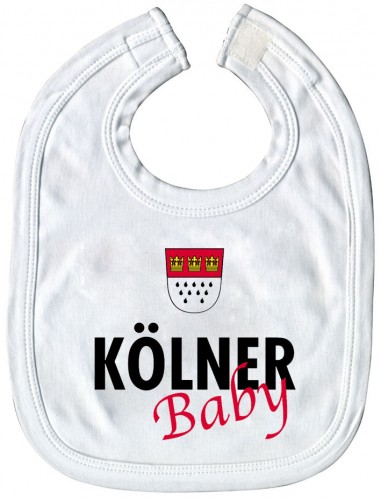 Baby-Lätzchen mit Druckmotiv  - Kölner Baby - 08412 - weiss