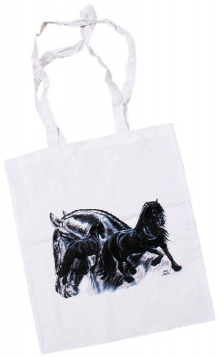 Baumwolltasche - PFERD FRIESENGRUPPE - 08869 weiß Gr. ca. 38 x 41cm