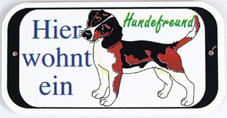 Türschild - Hier wohnt ein Hundefreund - 308113 - Tiere Hund - Gr. ca. 14,5 x 7,5cm