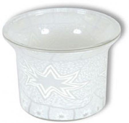 Votivglas weiß mit Stern 4654