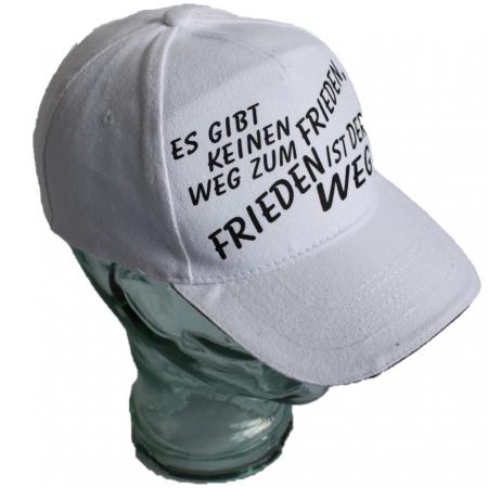 Baseballcap mit Print  - ...Frieden ist der Weg - 50159 weiss