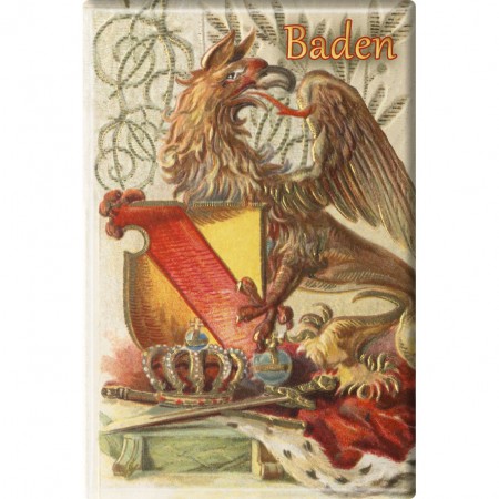 Magnet Nostalige - Wappen Baden - Gr. ca. 8 x 5,5 cm - 38726 - Küchenmagnet