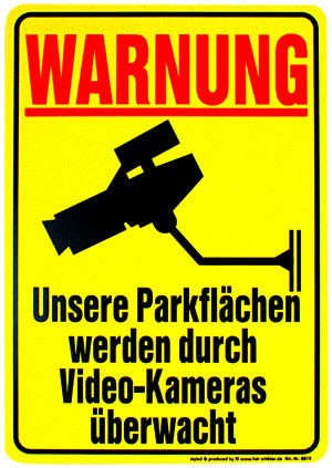 Warnschild - WARNUNG - PARKFLÄCHEN ÜBERWACHT - Gr. ca. 47 x 32 cm - 308819