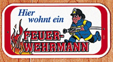 Hinweisschild Tür - Hier wohnt ein Feuerwehrmann - 308174