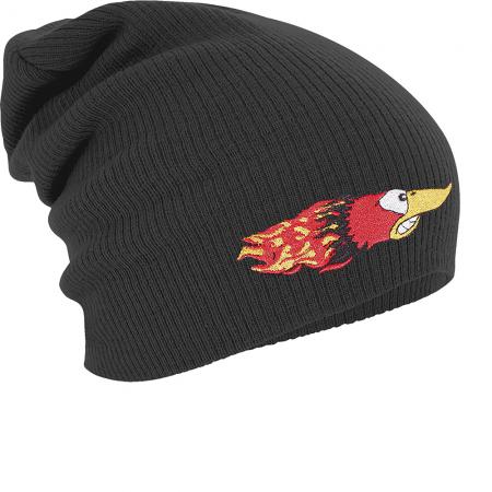 Longbeanie Slouch-Beanie Mütze Flamme Vogel 51104