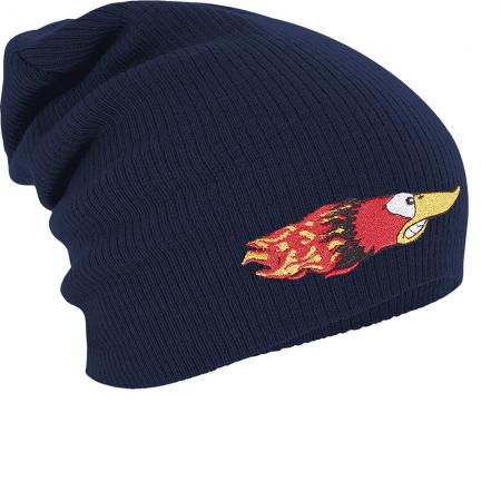 Longbeanie Slouch-Beanie Mütze Flamme Vogel 51104