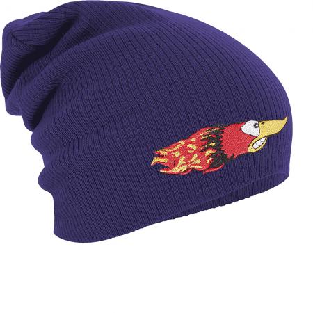 Longbeanie Slouch-Beanie Mütze Flamme Vogel 51104