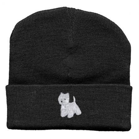 Hip-Hop Mütze Einstickung Hund weiss 51206