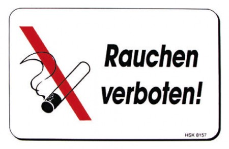 Verbotsschild - RAUCHEN VERBOTEN - Gr. ca. 150 x 95 mm - 308157