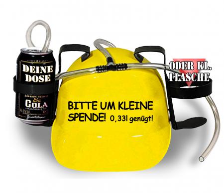 Trinkhelm Spaßhelm mit Print - Bitte um kleine Spende - 0,33L genügt - 51656