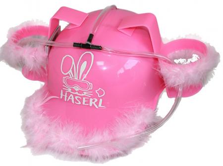 Trinkhelm Spaßhelm mit Print - Skihaserl - 51678 Rosa