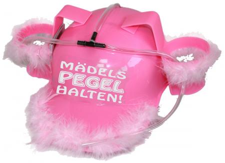 Trinkhelm Spaßhelm mit Print - Mädels Pegel Halten - 51684 Rosa - Karneval Fasching
